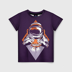 Детская футболка Космонавт ест бургер