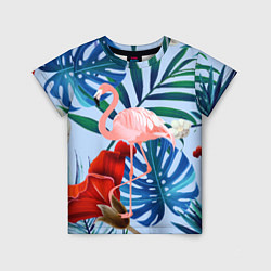 Детская футболка Фламинго в папоротнике