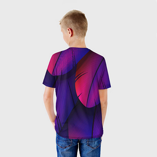 Детская футболка Фиолетовые Перья / 3D-принт – фото 4