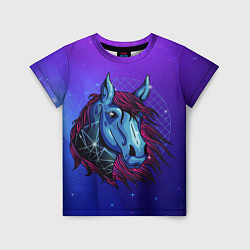 Детская футболка Retrowave Neon Horse