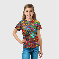 Футболка детская Яркая абстракция bright abstraction, цвет: 3D-принт — фото 2