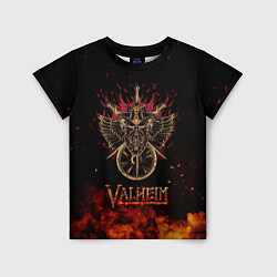Детская футболка Valheim символ черепа