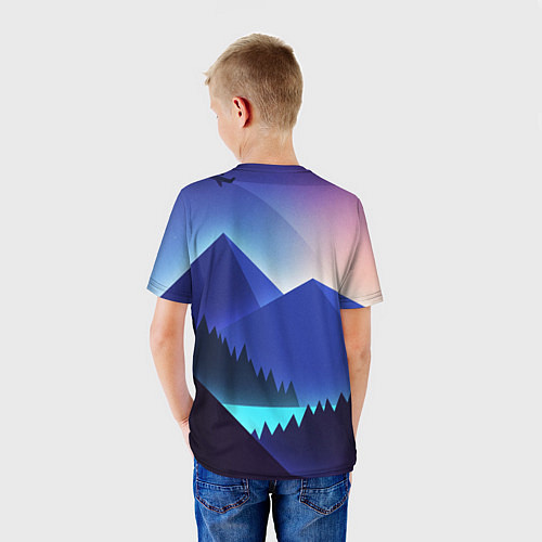 Детская футболка Неоновые горы / 3D-принт – фото 4