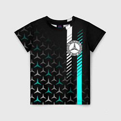 Детская футболка МЕРСЕДЕС AQUA BLACK GRADIENT