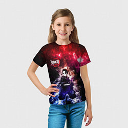 Футболка детская Танджиро Камадо Kimetsu no Yaiba, цвет: 3D-принт — фото 2
