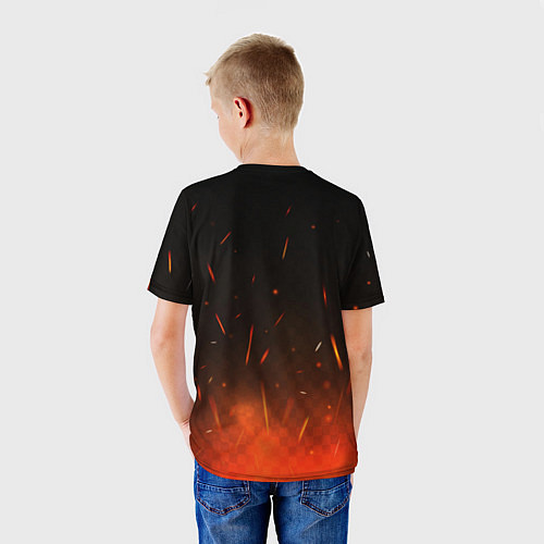 Детская футболка Valheim викинг в огне / 3D-принт – фото 4