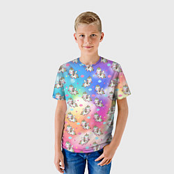 Футболка детская Пони единорог в облаках, цвет: 3D-принт — фото 2