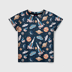 Детская футболка Корабли, планеты и спутники