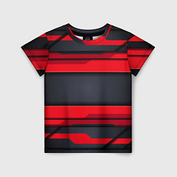 Детская футболка Red and Black 3D abstract