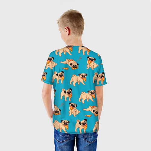 Детская футболка Мопсы с пиццей / 3D-принт – фото 4