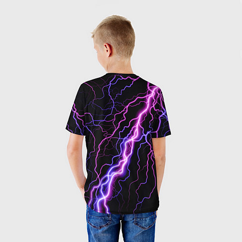 Детская футболка НЕОНОВЫЙ ЛЕВ NEON LION / 3D-принт – фото 4