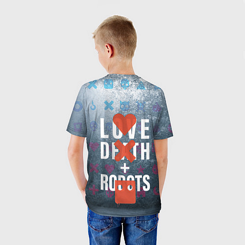 Детская футболка Любовь смерть и роботы / 3D-принт – фото 4
