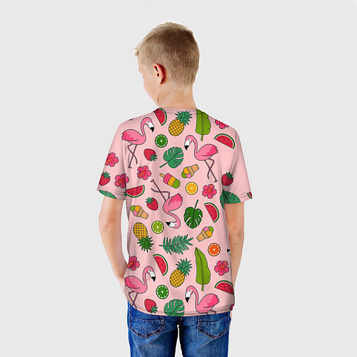 Детская футболка Фламинго Лето / 3D-принт – фото 4