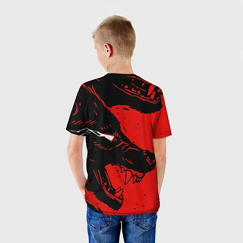 Детская футболка Красный волк 3D / 3D-принт – фото 4
