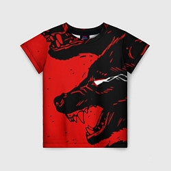 Детская футболка Красный волк 3D