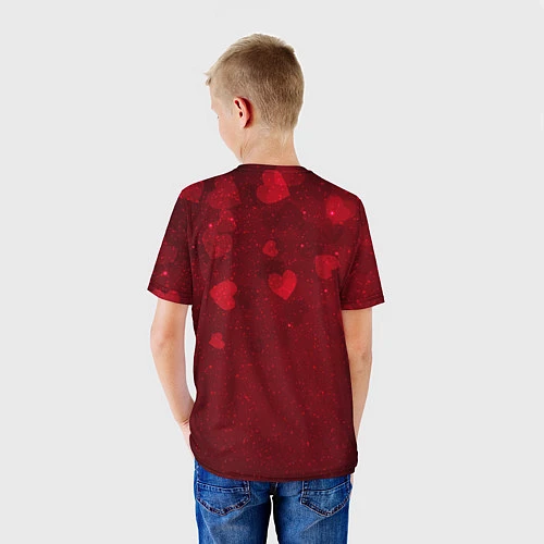 Детская футболка КРАСНЫЕ СЕРДЕЧКИ HEART Z / 3D-принт – фото 4