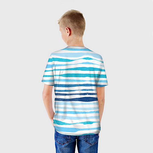 Детская футболка Рыбак хипстер с большой рыбой / 3D-принт – фото 4