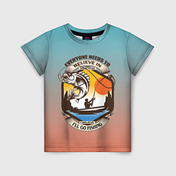 Детская футболка Поход и туристическая рыбалка