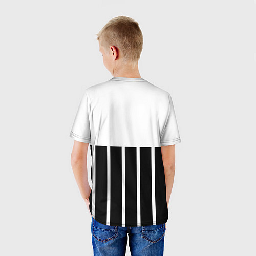 Детская футболка Juventus Tee Black and White 202122 / 3D-принт – фото 4