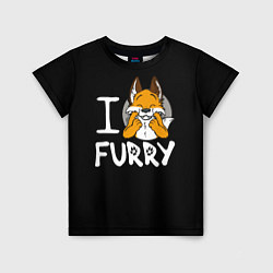 Детская футболка I love furry