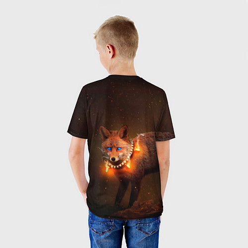 Детская футболка Лисица с гирляндой / 3D-принт – фото 4