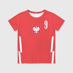 Футболка детская Lewandowski Poland 9, цвет: 3D-принт