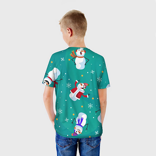 Детская футболка РазНые Снеговики / 3D-принт – фото 4