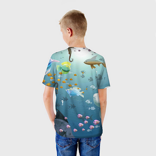 Детская футболка Мультяшные рыбки Пляжная / 3D-принт – фото 4