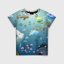 Детская футболка Мультяшные рыбки Пляжная