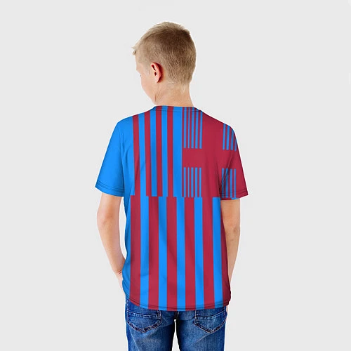 Детская футболка Домашняя форма ФК «Барселона» / 3D-принт – фото 4