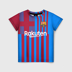 Футболка детская Домашняя форма ФК «Барселона», цвет: 3D-принт