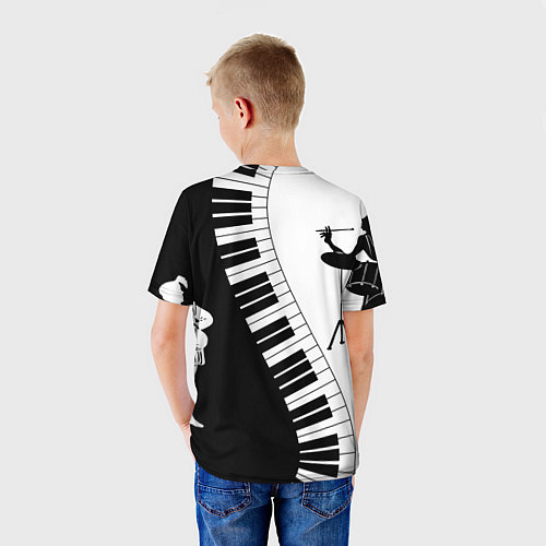 Детская футболка Черно Белое пианино / 3D-принт – фото 4