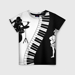 Детская футболка Черно Белое пианино