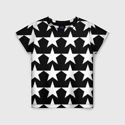 Детская футболка Белые звёзды на чёрном фоне