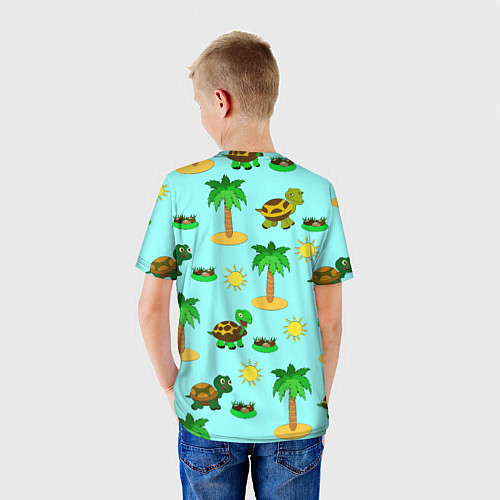 Детская футболка Черепашки и пальмы / 3D-принт – фото 4