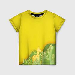 Детская футболка Милый жираф в кактусах