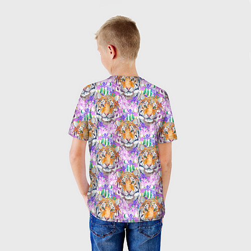 Детская футболка Тигр в цветах / 3D-принт – фото 4