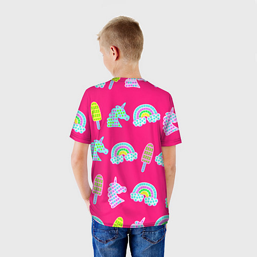Детская футболка Pop it радуга и единорог / 3D-принт – фото 4