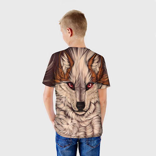 Детская футболка Красивая Волчица / 3D-принт – фото 4