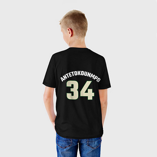 Детская футболка Milwaukee Bucks форма Яннис Адетокумбо / 3D-принт – фото 4