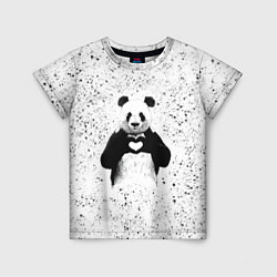 Детская футболка Панда Любовь Сердце Брызги