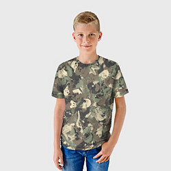 Футболка детская Камуфляж с костями, цвет: 3D-принт — фото 2
