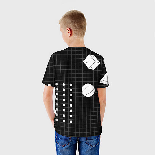 Детская футболка Черно-белые фигуры 3D / 3D-принт – фото 4