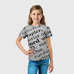 Футболка детская Текст из словоря, цвет: 3D-принт — фото 2