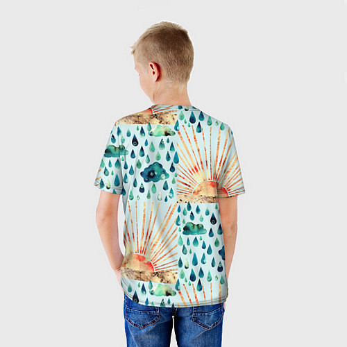 Детская футболка Осенний паттерн: Дождь и солнце / 3D-принт – фото 4