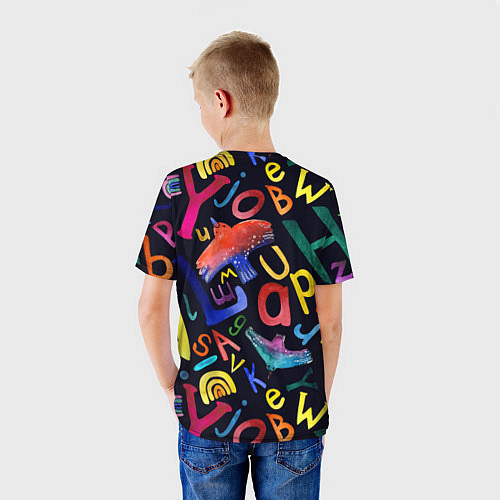 Детская футболка Буквы английского алфавита / 3D-принт – фото 4
