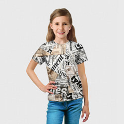 Футболка детская Газета, цвет: 3D-принт — фото 2