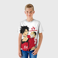 Футболка детская Куроо и Кенма, Haikyuu!!, цвет: 3D-принт — фото 2