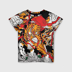 Детская футболка Самурайский тигр