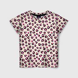 Детская футболка Леопардовый принт розовый